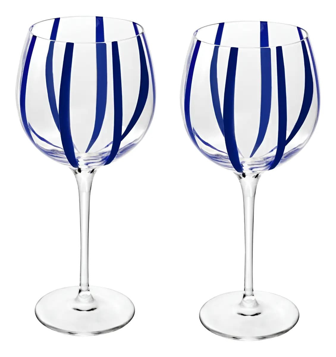 Conjunto 2 Taças De Vinho Azura 450ml Azul Vidro - Wolff