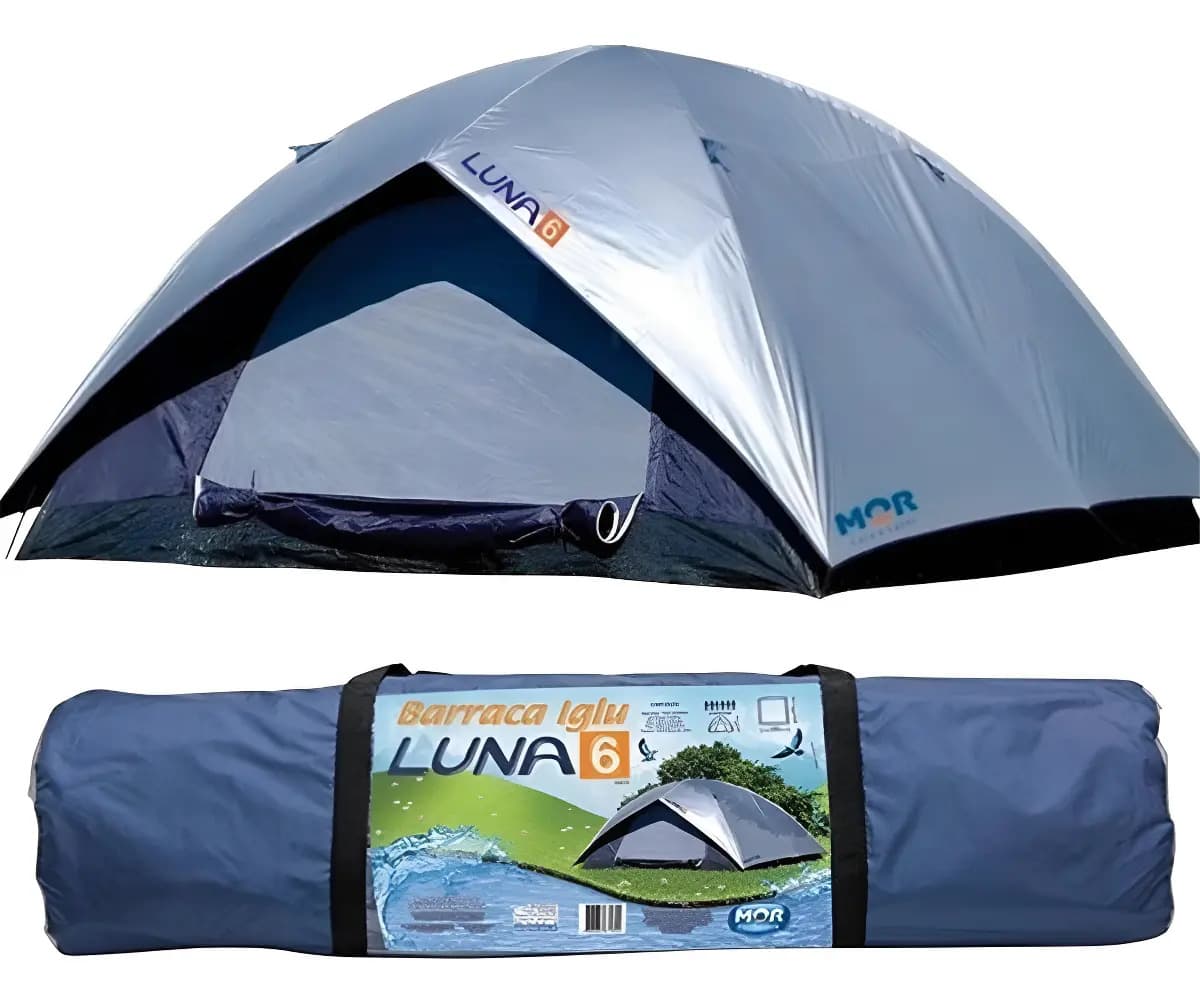 Barraca Inglu Acampamento Camping 6 Lugares Sobreteto 3x3 Azul