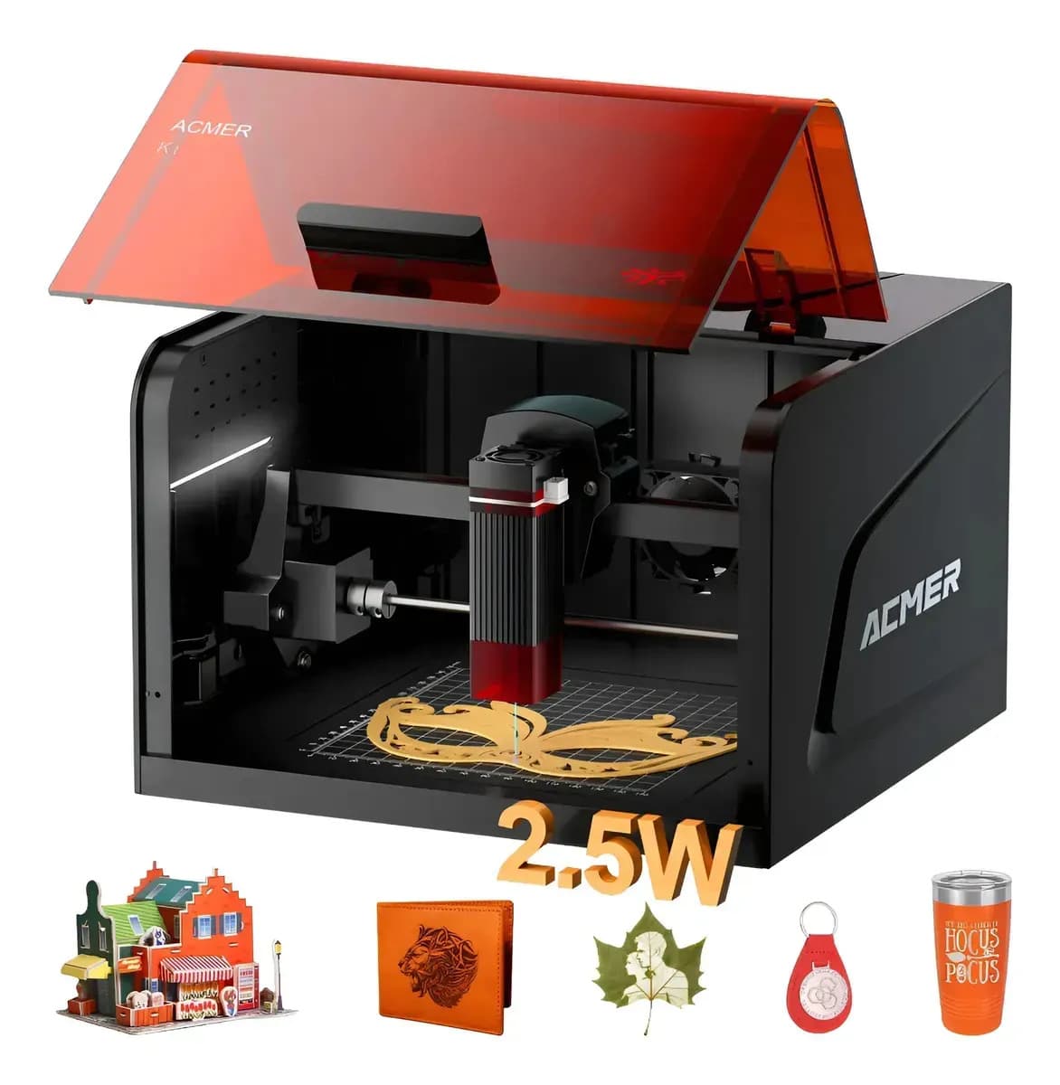 Máquina de gravação a laser Acmer K1 2.5W, 150*150mm