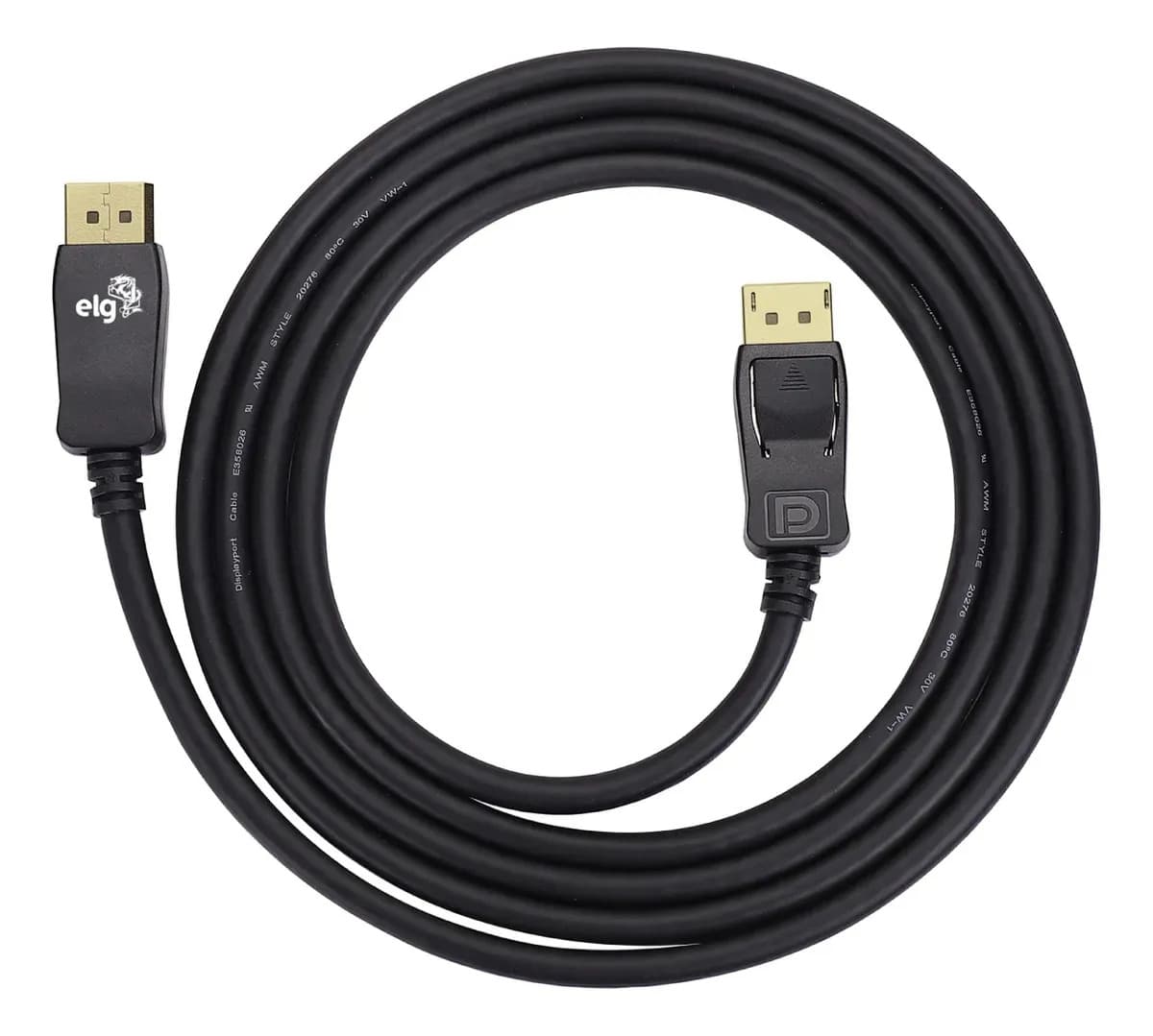 Cabo DisplayPort 1.4 8K 60Hz 2m ELG 4K 144Hz Full HD 240Hz 32,4Gbps HDR10 Dynamic HDR VRR Game Mode Tripla Blindagem DP1420