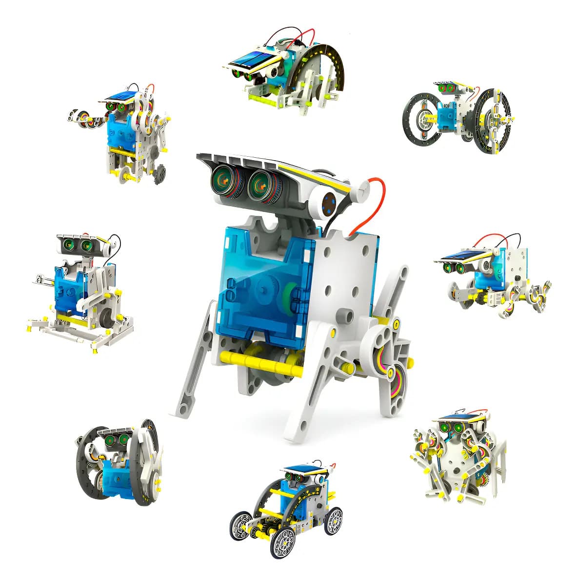Robô Energia Solar 13 Em 1 Kit Robótica Educacional Infantil Robô Branco