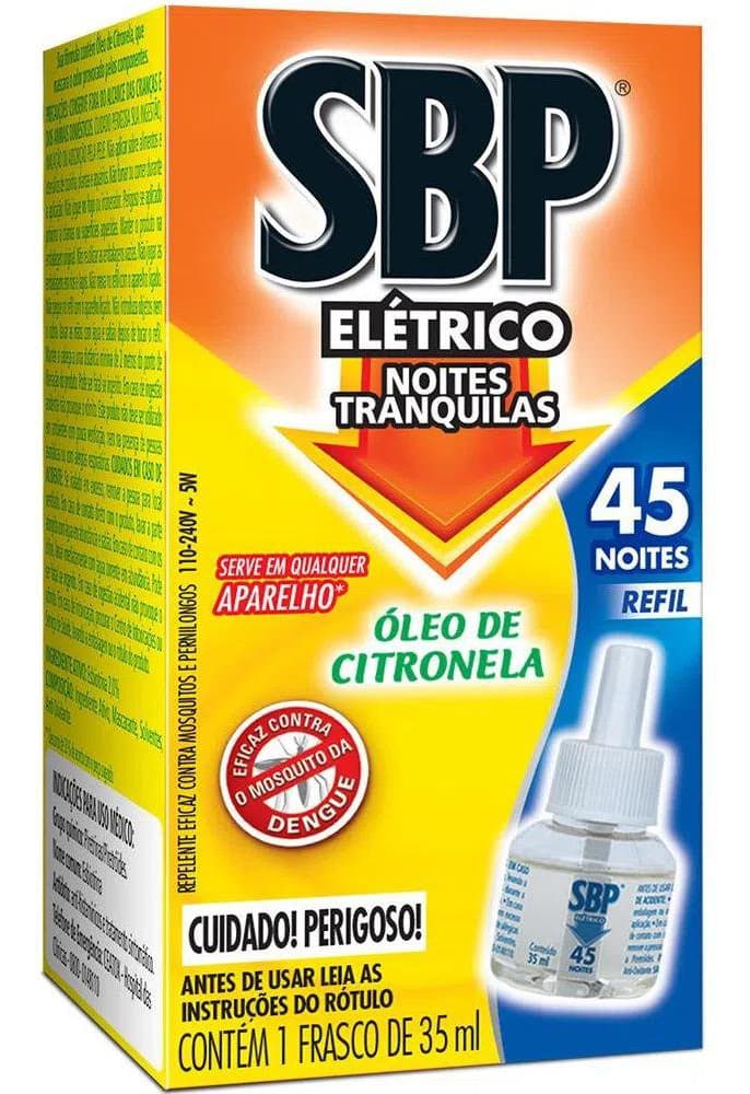 Repelente Líquido Elétrico Óleo de Citronela SBP Caixa 35ml Refil