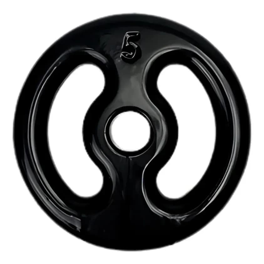 Anilha Vazada 5kg Emborrachada De Academia Exercicios Físicos Ferduor Fitness Treino e Musculação Barra Cor Preto