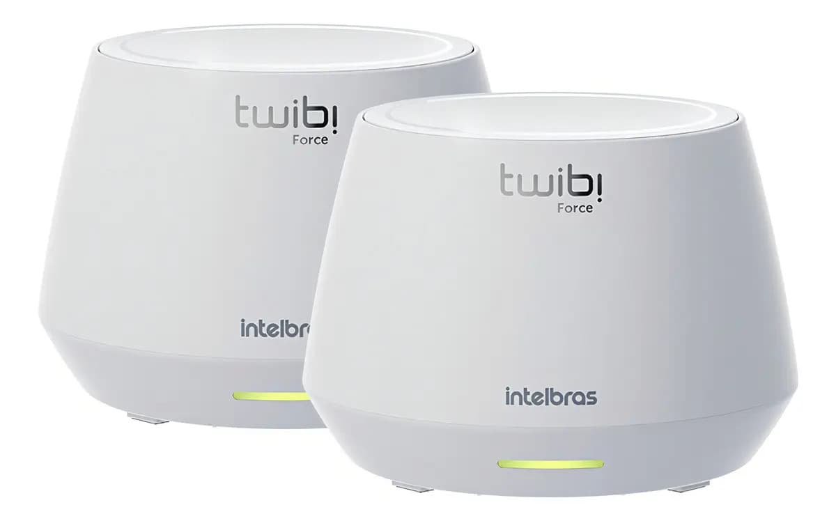Conjunto Roteador Mesh Wifi 6 Intelbras Twibi Force Ax 2 Uni Branco
