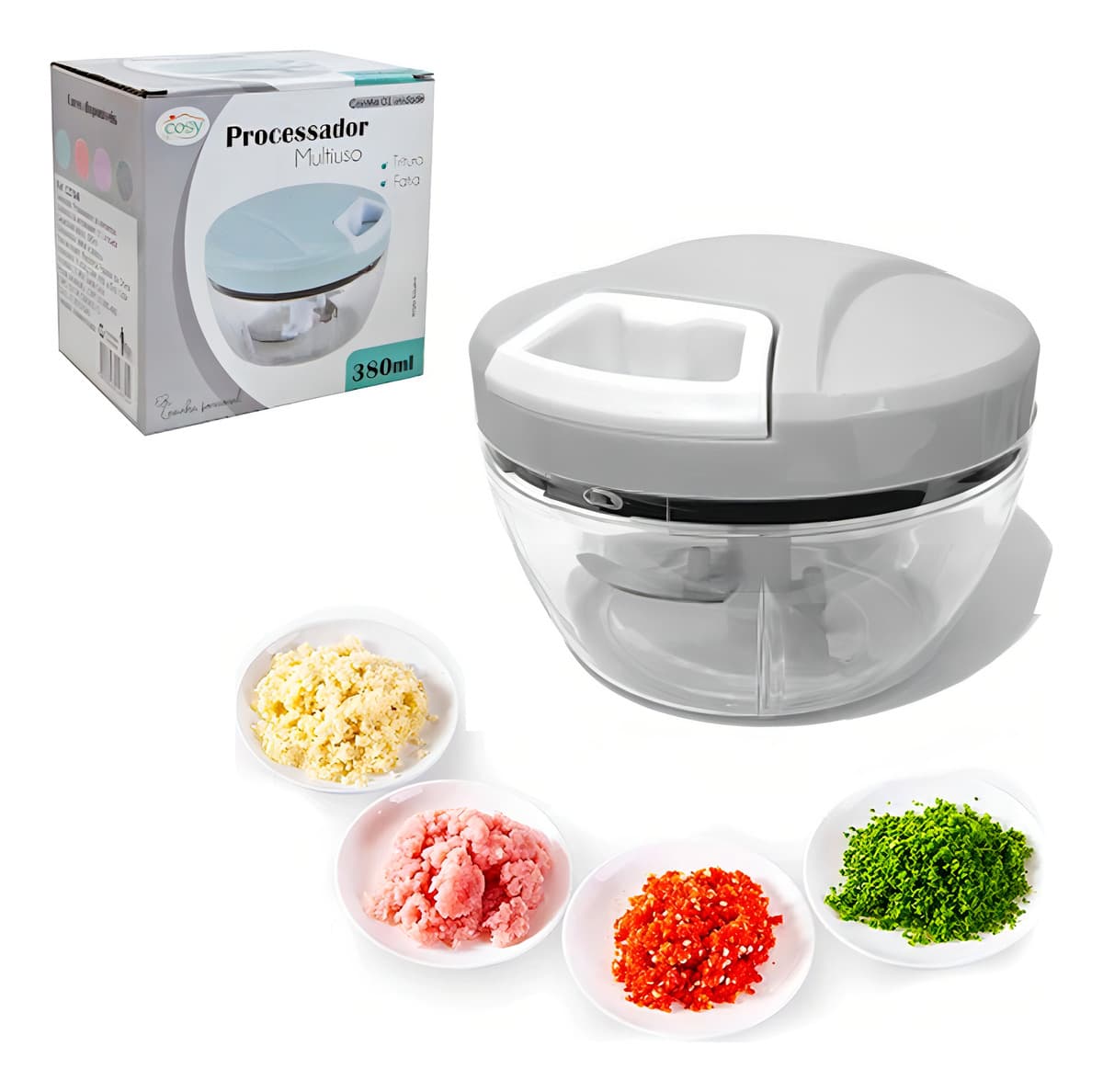 Mini Processador De Alimentos Manual Triturador Alho Legumes