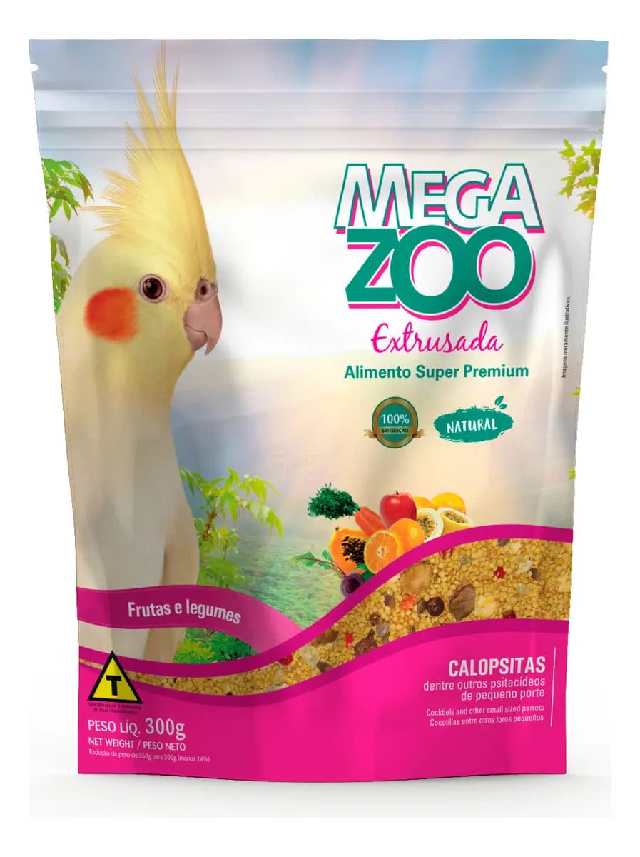 Megazoo Calopsitas Frutas E Legumes 300g Super Premium