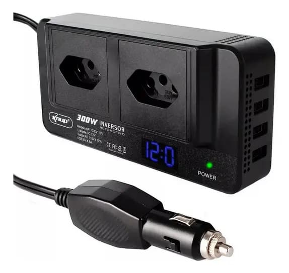 Inversor De Tensão 12v/110v 300w 2 Tomadas 4 Usb Knup