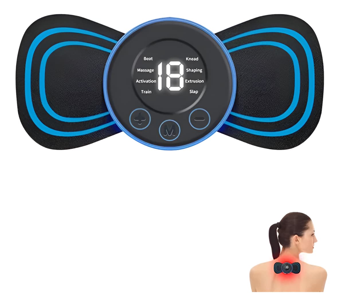 Mini Massageador Elétrico Portátil, Massageador Recarregável, 1 Unidade 5v Preto