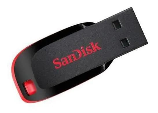 Pen Drive SanDisk Cruzer Blade 128GB USB 2.0 Original Preto Vermelho
