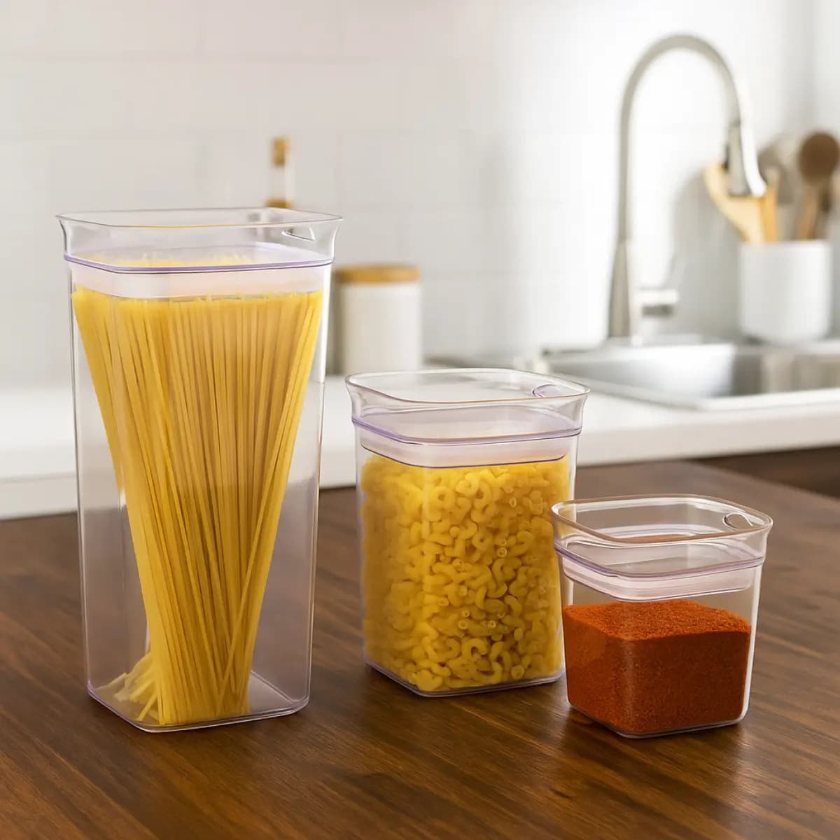 Kit 3 Potes Herméticos Porta Mantimentos Organizador Cozinha Atacarejo Kids
