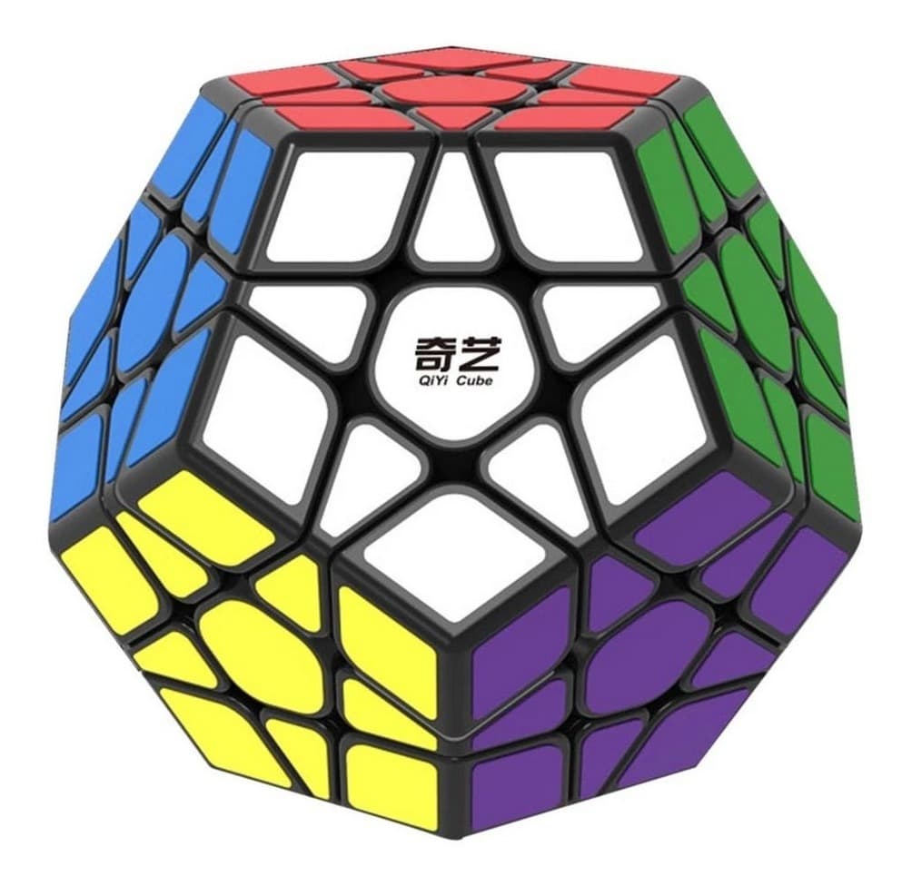 Cubo Mágico Profissional Megaminx Dodecaedro Qiyi Qiheng 3x3x3 Preto