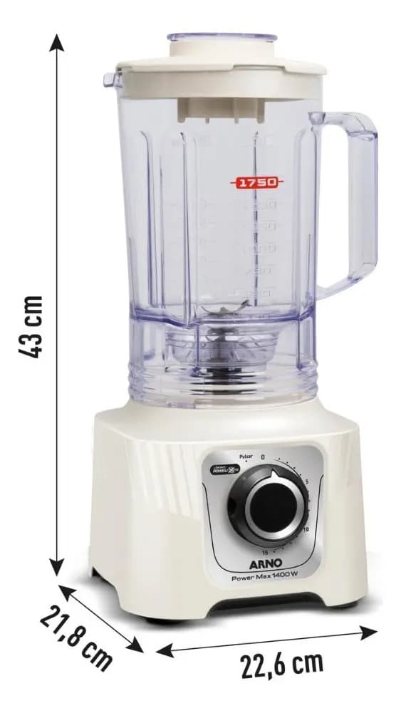 Liquidificador Arno Powermax 1400w Cor Marfim