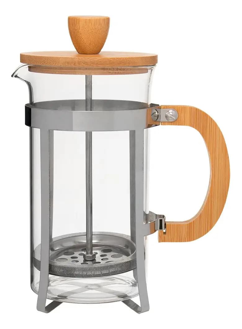 Cafeteira Prensa Francesa Tampa Alça Bambu 600ml Mimo Style