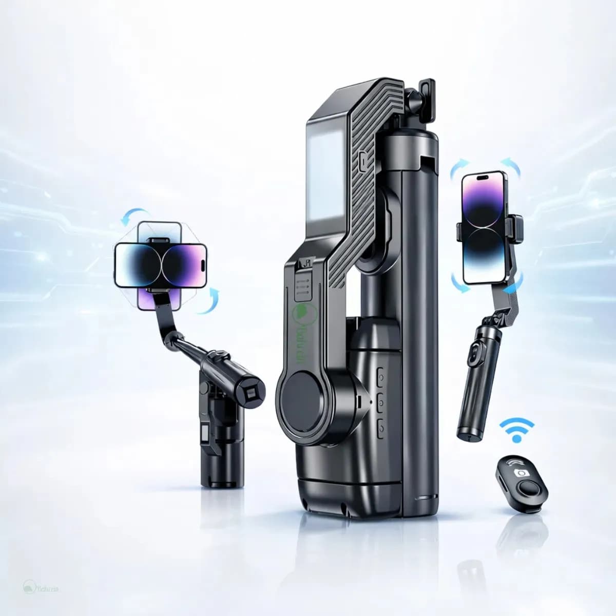 Estabilizador Gimbal Celular Bluetooth Dobrável 3 Eixos Luz Suporte Câmera Imagem Vídeo Portátil Profissional Bahrein Tripés Para Câmeras Estabilizador Camera Gimbal Celular 3 Eixos Filmagens