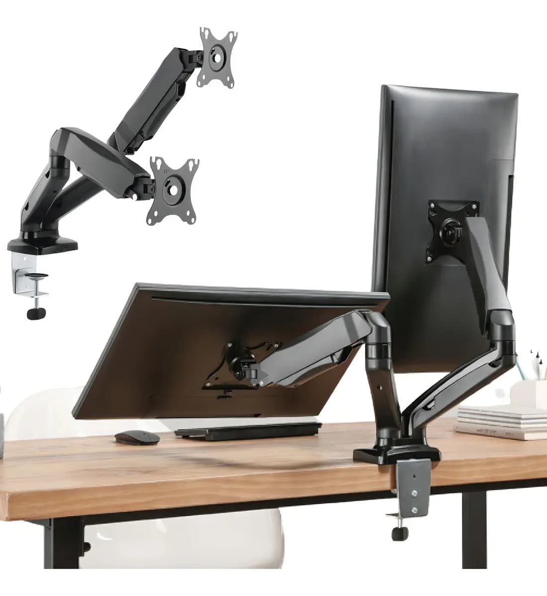 Suporte A Gás Para 2 Monitores Sm-341b Vesa 100x100 13/27 Cor Preto
