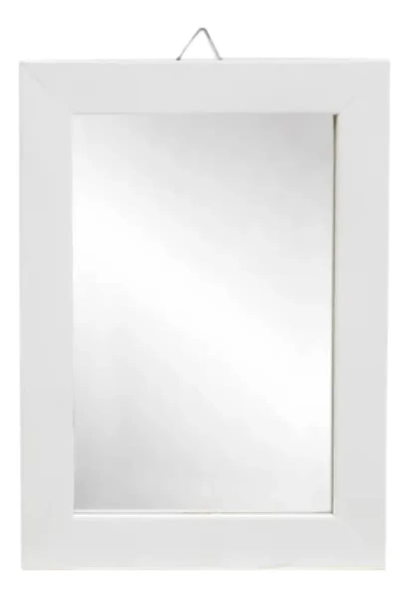 Espelho Decorativo Branco Formas Pereira 20x26,5cm Parede Banheiro