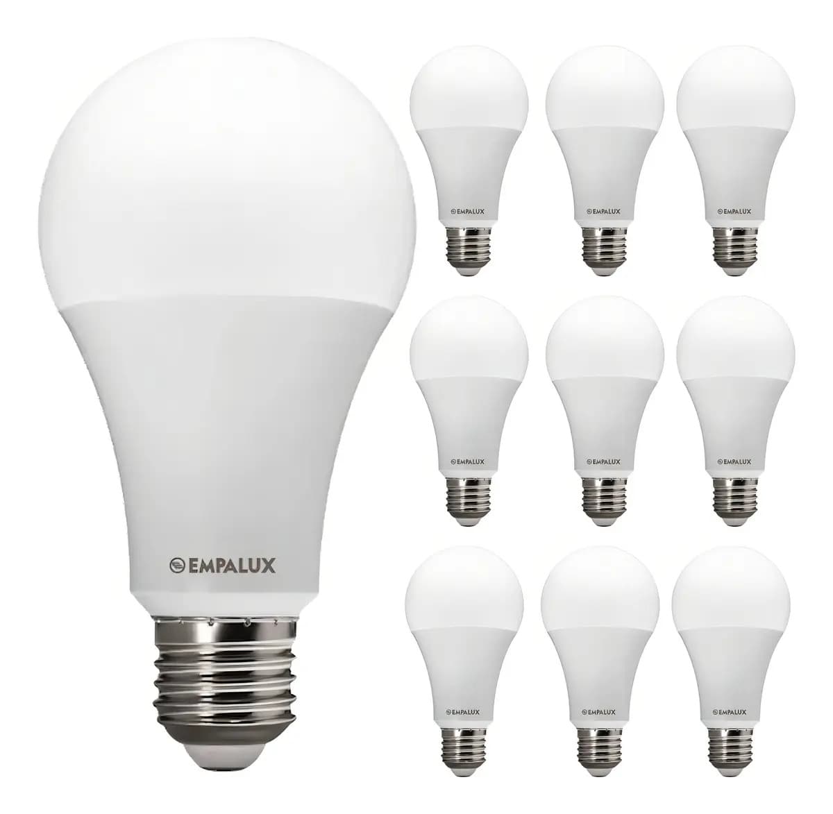 Kit 10 Lâmpadas Led 15w E27 6500k 1080lm Branco Frio Residencial - Empalux