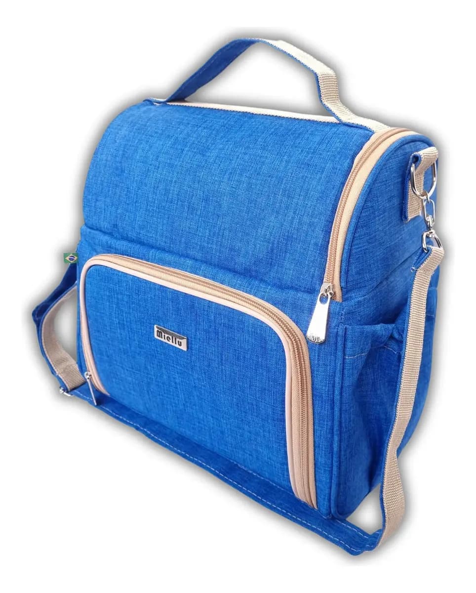 Bolsa Térmica Grande Miellu Azul para Marmita e Lanches, 12L