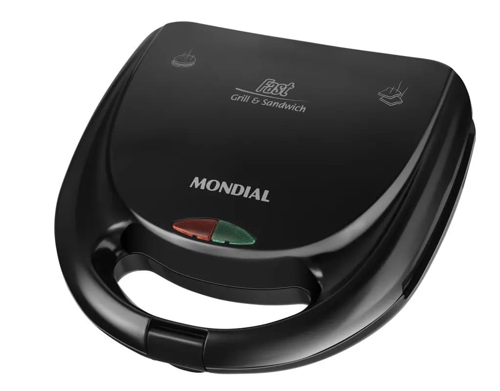Sanduicheira Grill Antiaderente 750 Watts Preta S-12 Mondial Cor Preto
