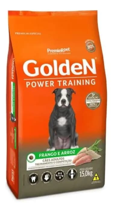 Ração Golden Power Training Para Cães Adultos Frango 15kg