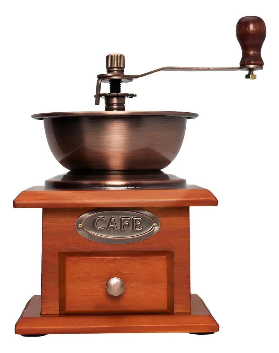 Moedor Café Manual Brown Retrô Em Metal E Madeira Mimo Style
