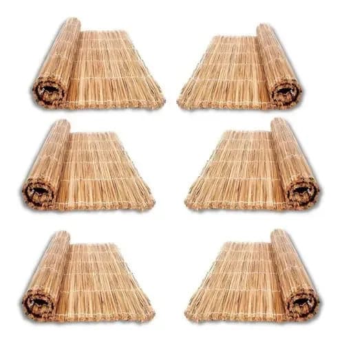 Kit 6 Esteiras Palha De Taboa Tapete Forro Pergolado 1,7x1m