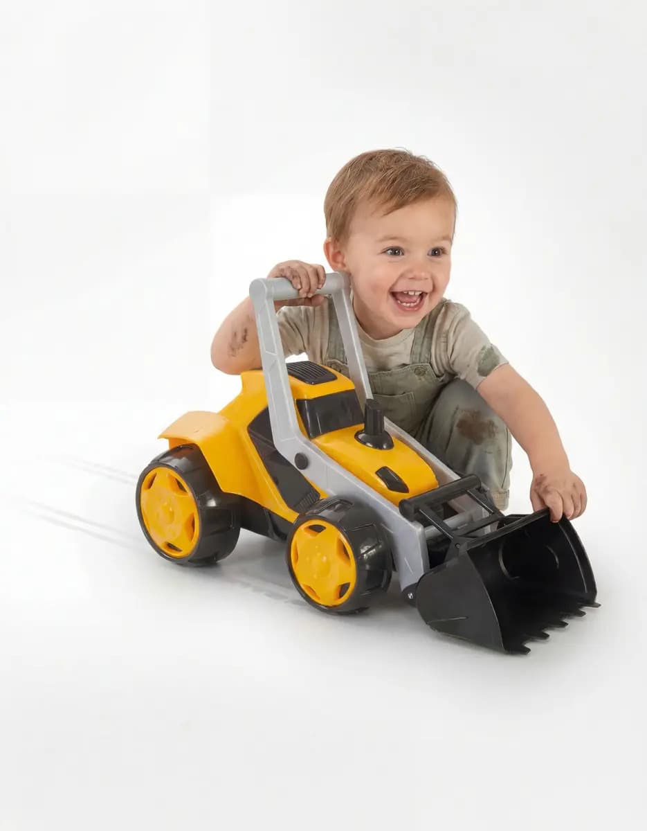 Trator Grande Mega Z3 com Pá Basculante BS Toys Amarelo