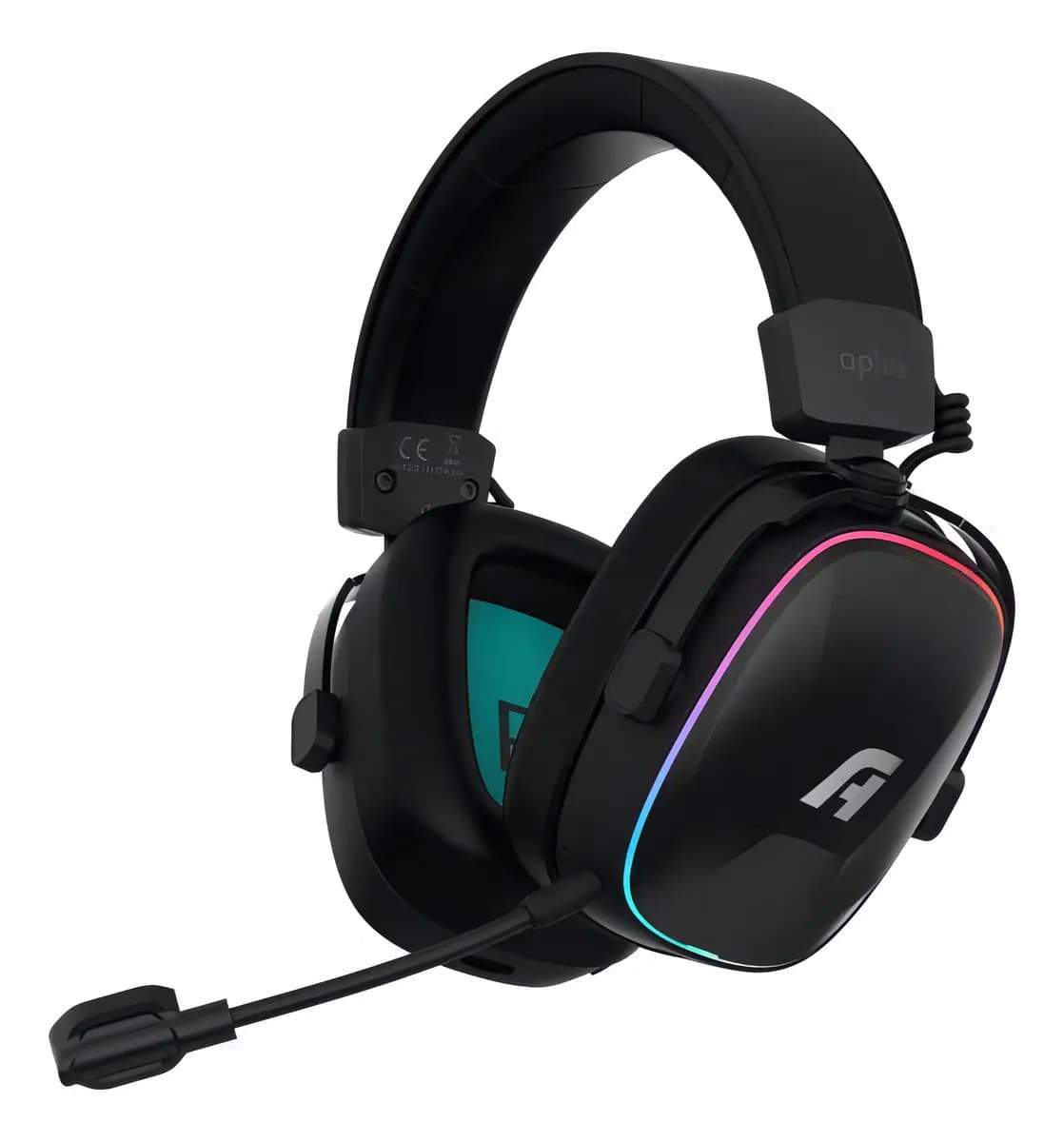 Headset Gamer Fone Aplus Atis Pro Sem Fio Wireless Led Rgb Preto