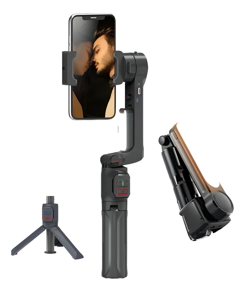 Gimbal Novavida A10 3 em 1 Estabilizador Bastão Selfie Tripé Preto