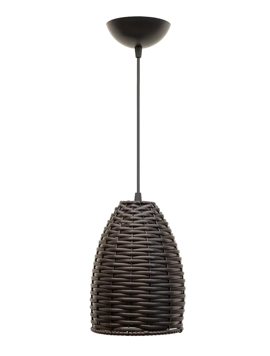 Pendente Junco Taça Tabaco Poptem Luminária Lustre Gourmet Rústica Retrô Luminaria Junco Redonda De Teto Com Altura Regulável Para Sala Balcão Quarto E Varanda 127/220v