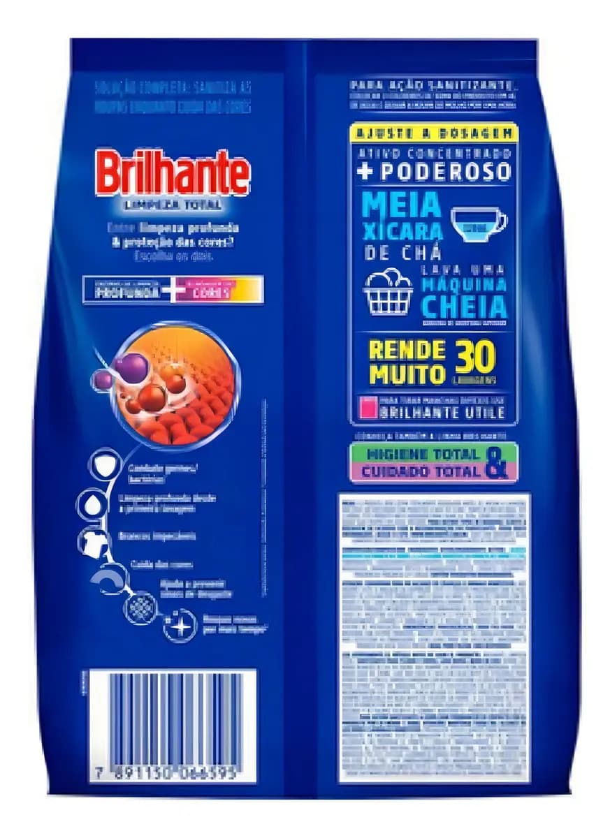 Lava-roupas Em Pó Brilhante Limpeza Total 2,4kg