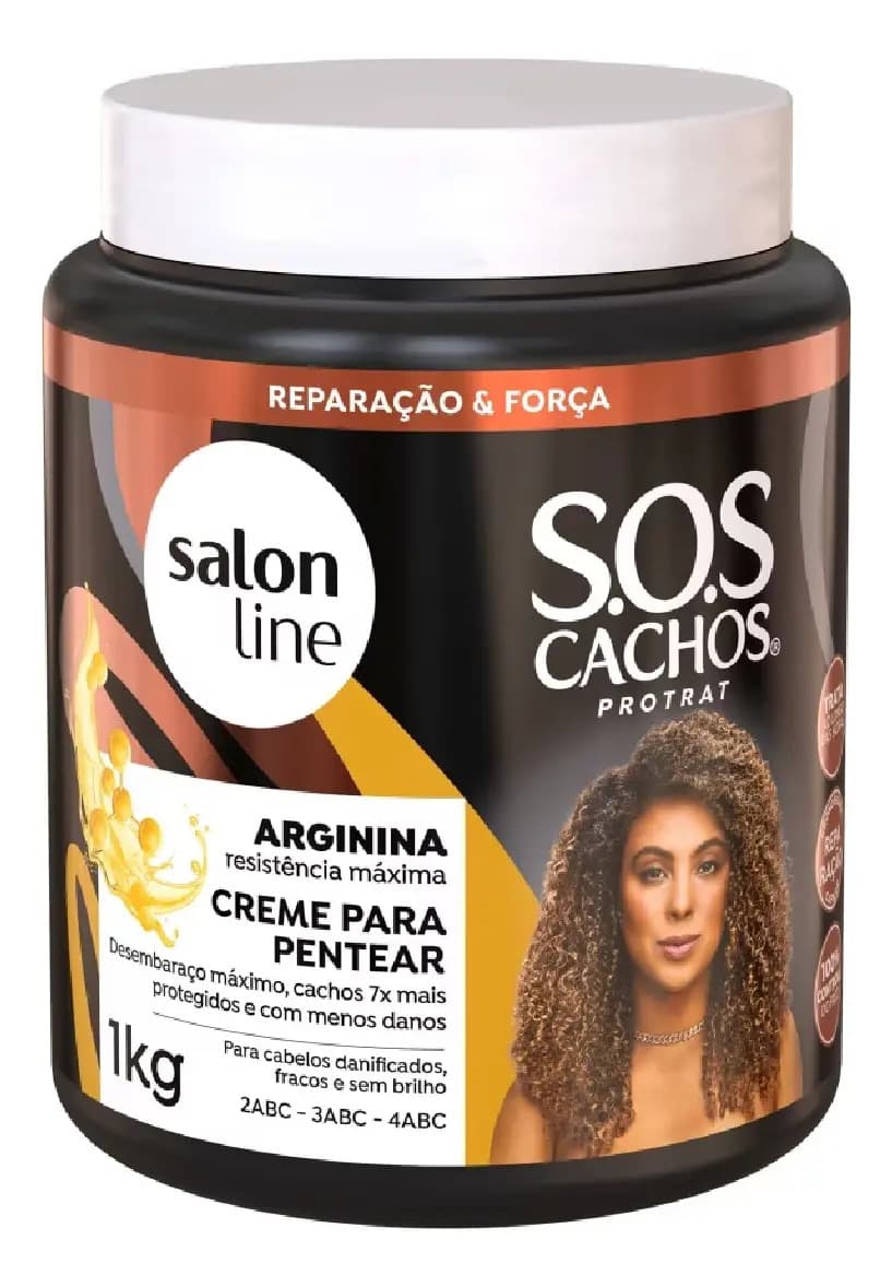 Creme Para Pentear Sos Cachos Arginina 1kg Salon Line
