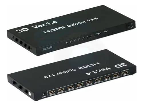 Jccabos Adaptador Splitter HDMI 1X8 1080P 1.4 3D Saídas Banhado a Ouro