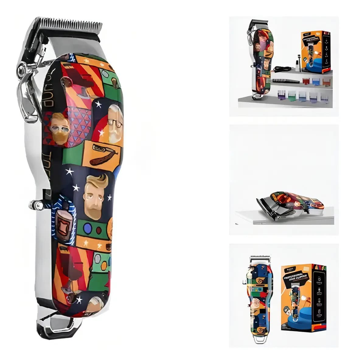 Maquina Cortar Cabelo Kemei Max-2092 Profissional Grafites Cor Colorida