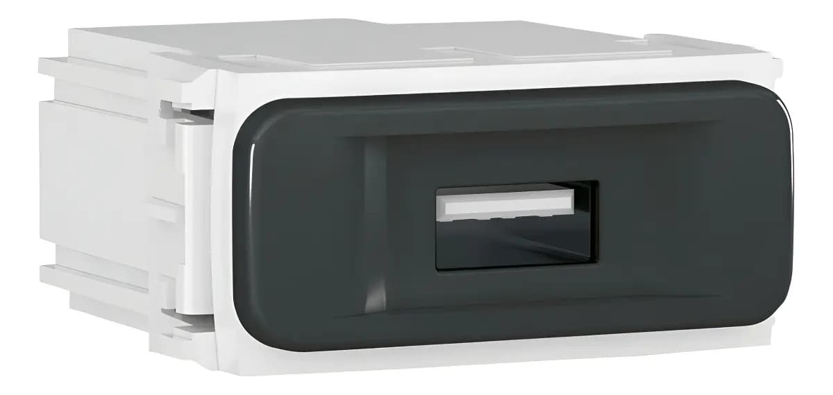 Tomada USB Weg Compose Preto Carregador Modulo Unidade