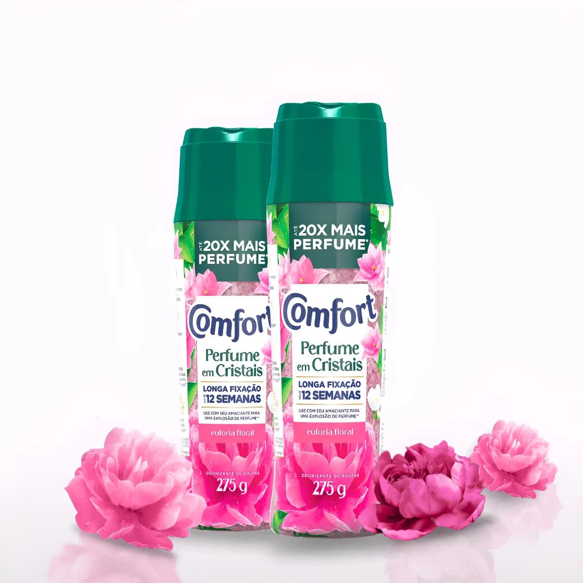 Kit 2 Odorizador De Roupas Comfort Cristais Floral 275g