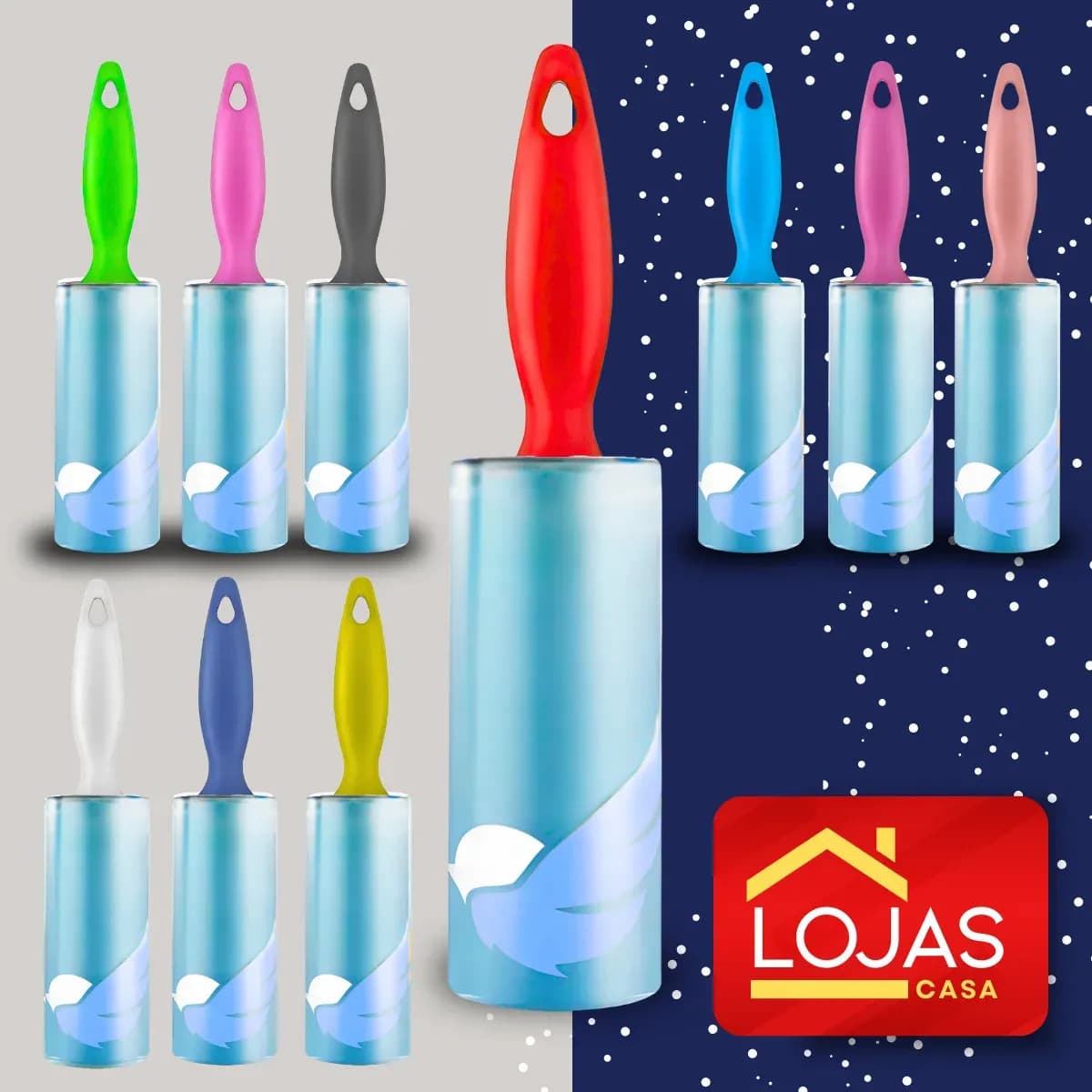 Kit 1 Rolo Removedor + 3 Refil Tira Pelo Roupa Sofá Tecido Variadas Lojas Casa