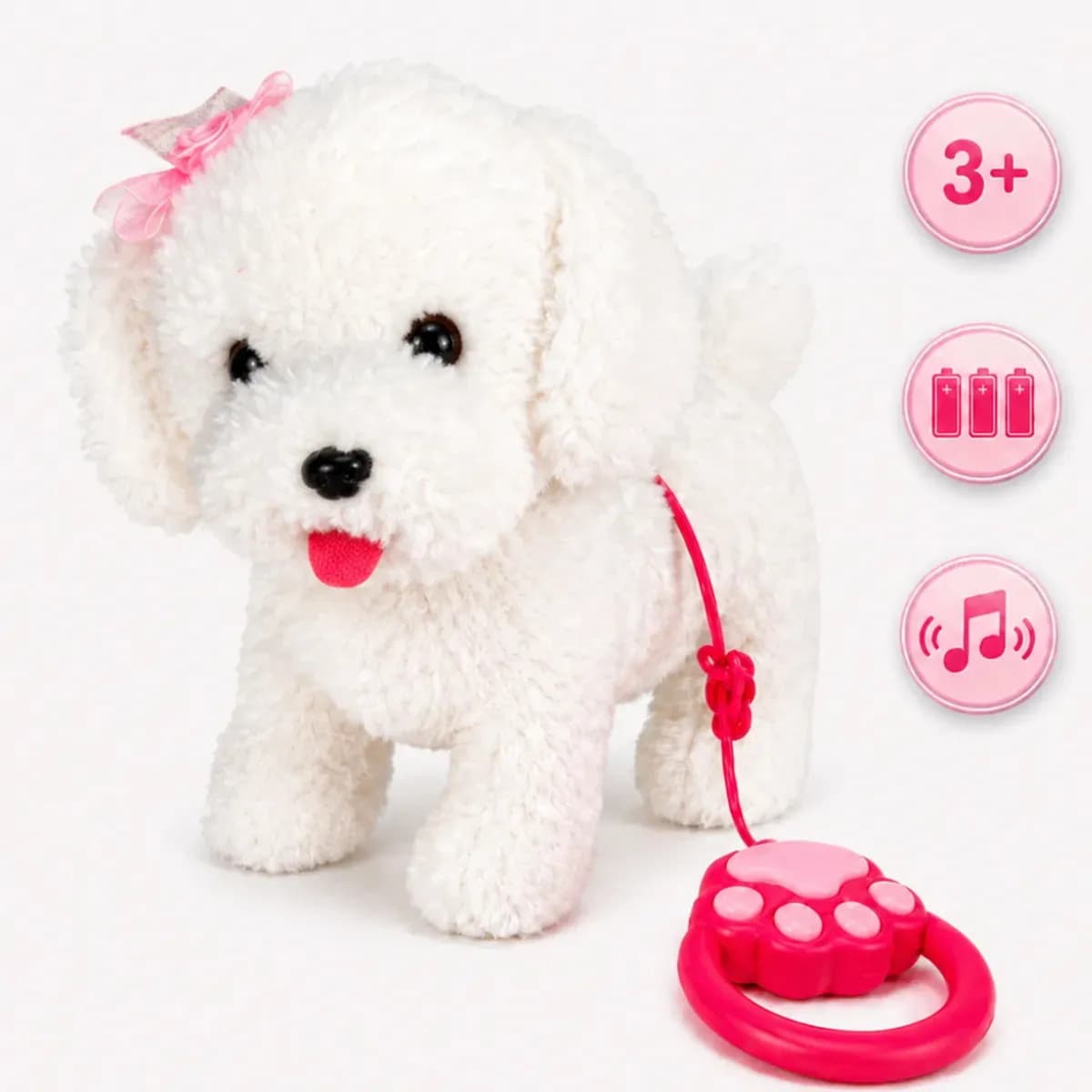 Cachorro Pet Interativo Realista Som Imita Canta Late Anda Maltês Cão Robo Pelúcia Atacarejo Kids