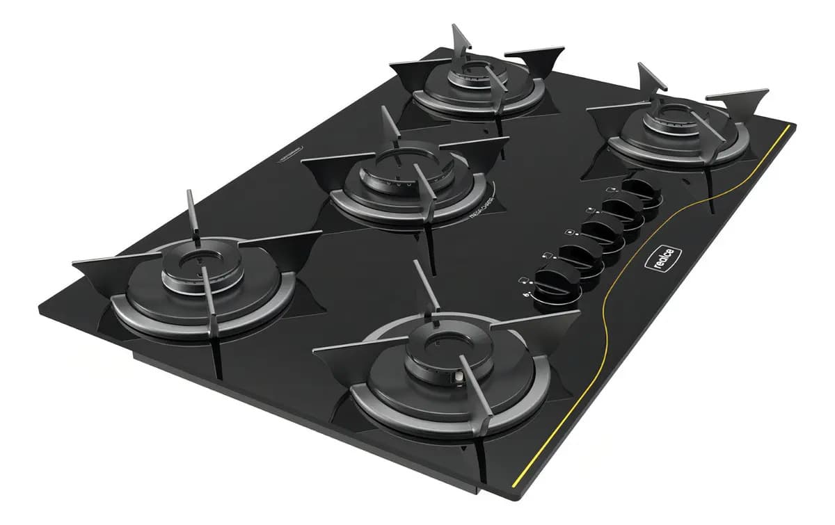 Cooktop Para Cozinha Realce 5 Queimadores Preto Fh