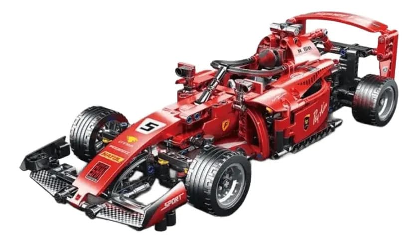 Blocos De Montar Fórmula 1 Ferrari Carro 455 Peças Versão Do Personagem Vermelho