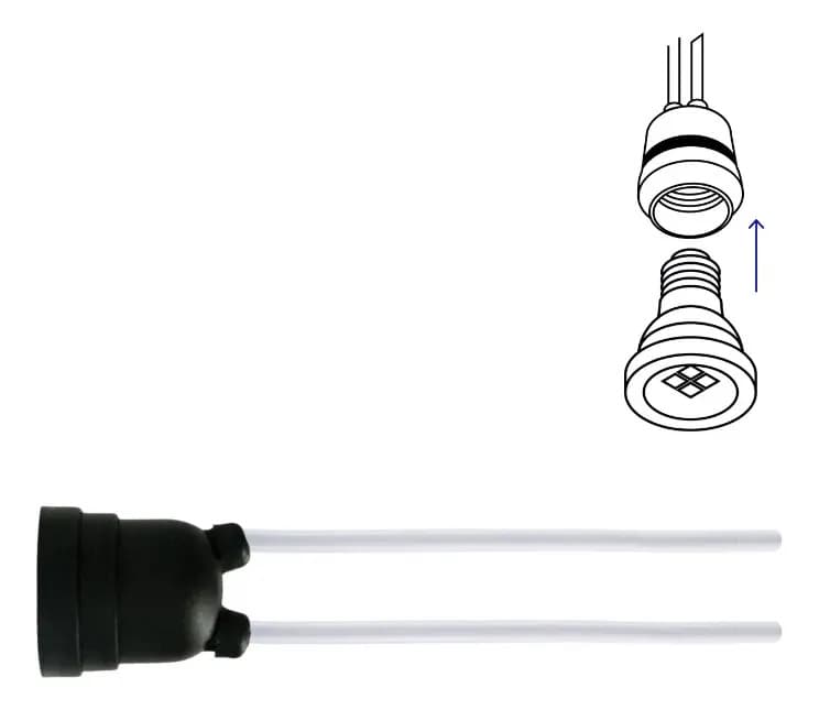 Bocal Pendente Rabicho Plastico Preto 50 Un Foxlux