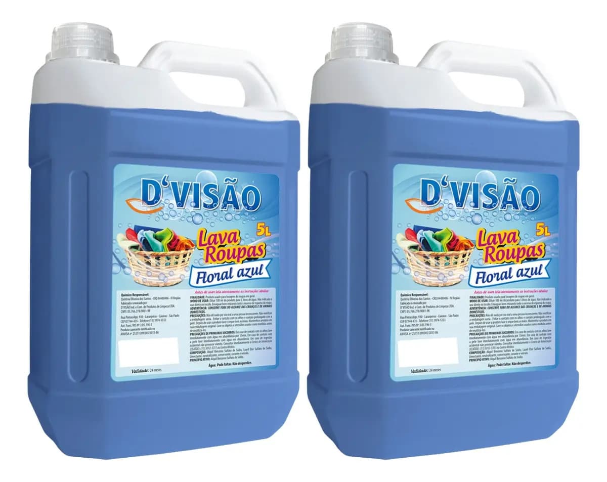 Lava Roupas Líquido Dvisao Floral Azul Galão 5L para Roupas Pernumadas
