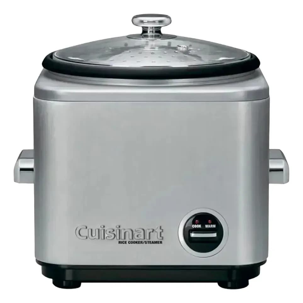 Panela Elétrica De Arroz Cuisinart 220V Inox 8 Xícaras Com Bandeja A Vapor Função Manter Aquecido Prata - CRC-800BRB