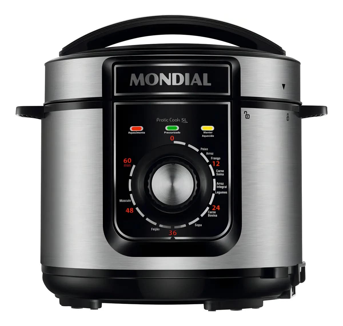 Panela De Pressão Elétrica 5l, Mondial, 900w - Pe-48-5l-i Preto 220v 60hz