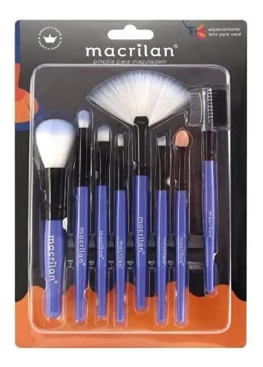 Kit Pincéis Maquiagem Macrilan Kp3-1a - Cores Sortidas