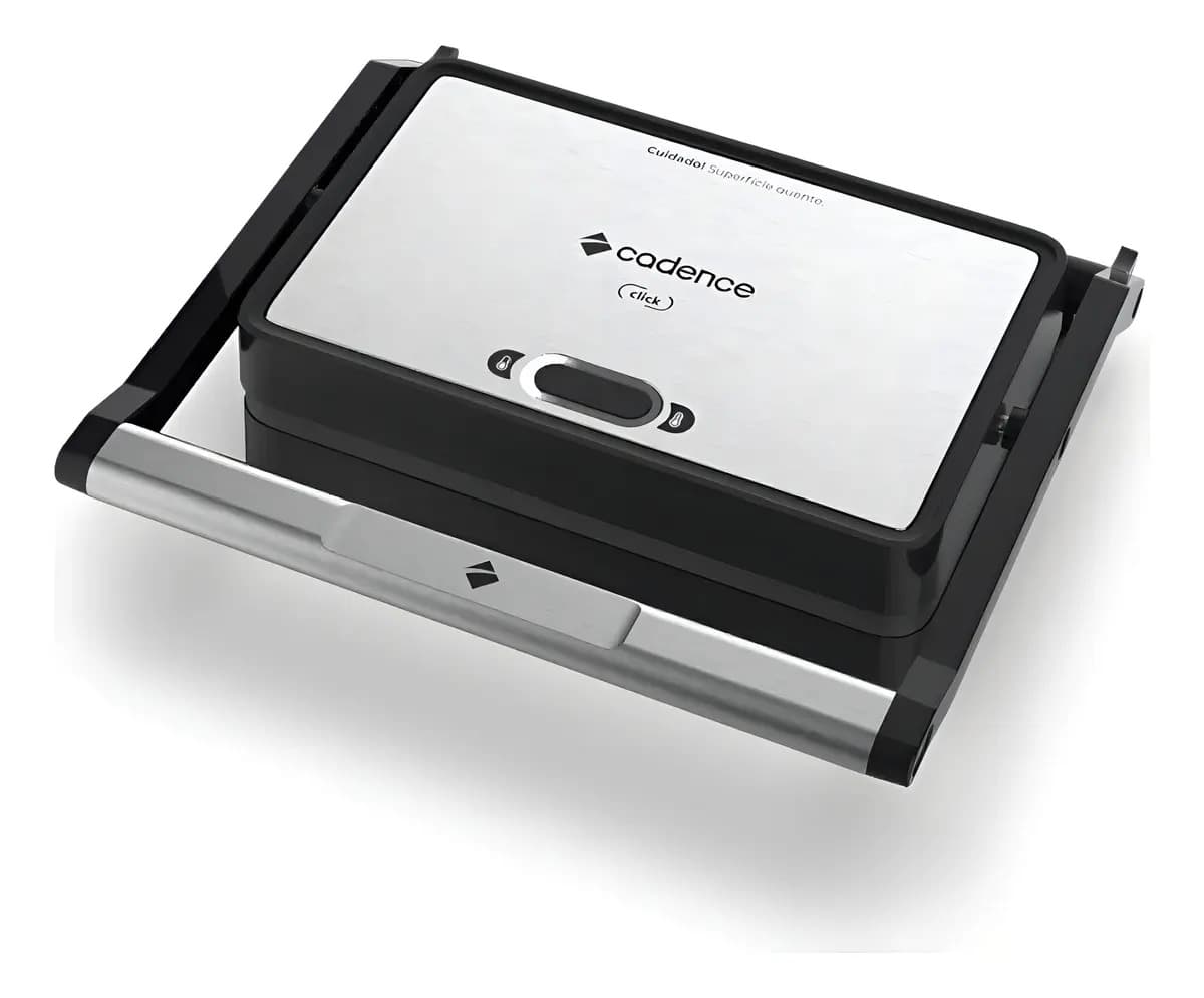 Sanduicheira Grill Elétrico Cadence Click Inox Grl200 Prateado 220v