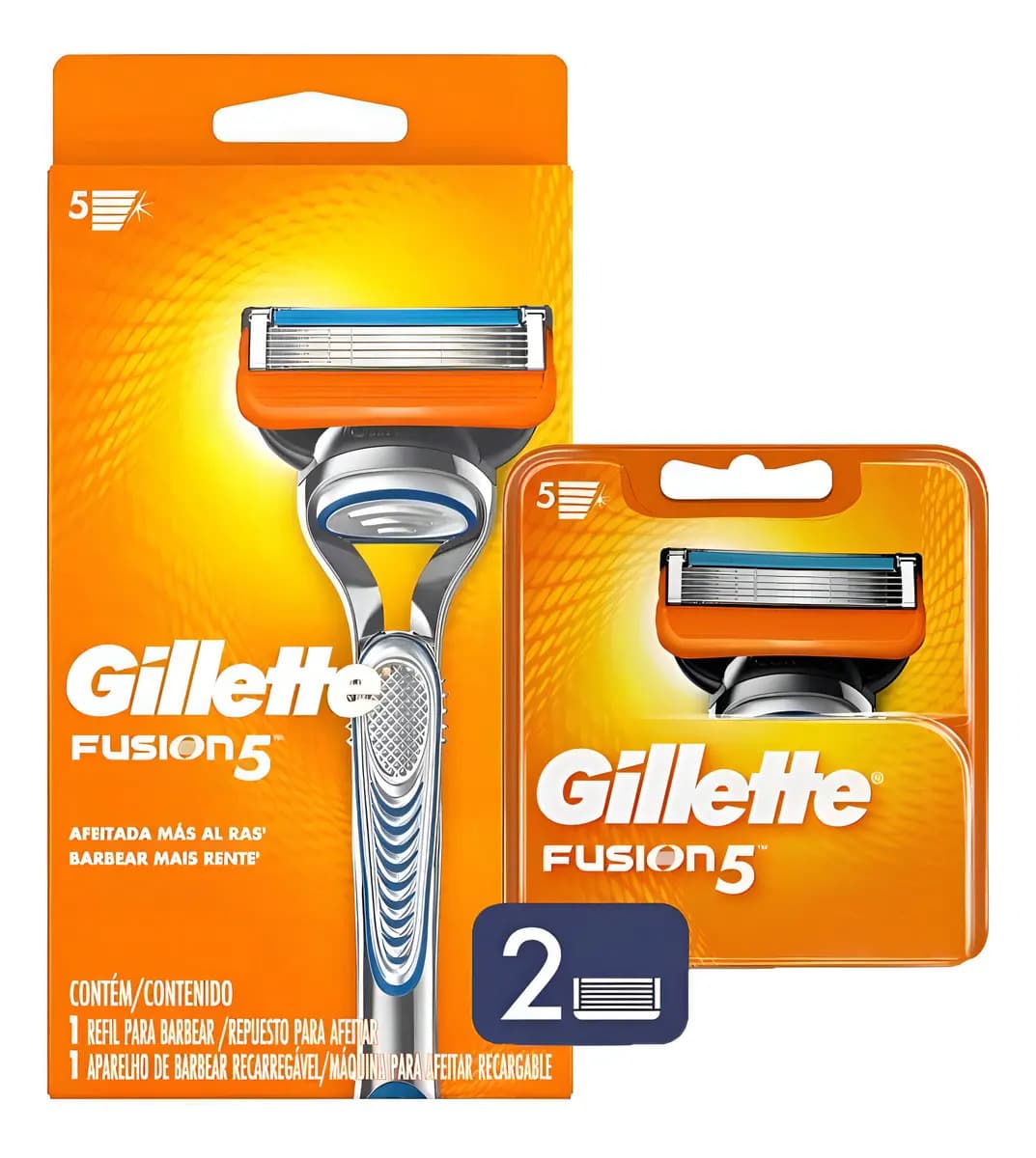 Aparelho De Barbear Barbeador Gillette Fusion 5 + 2 Cargas