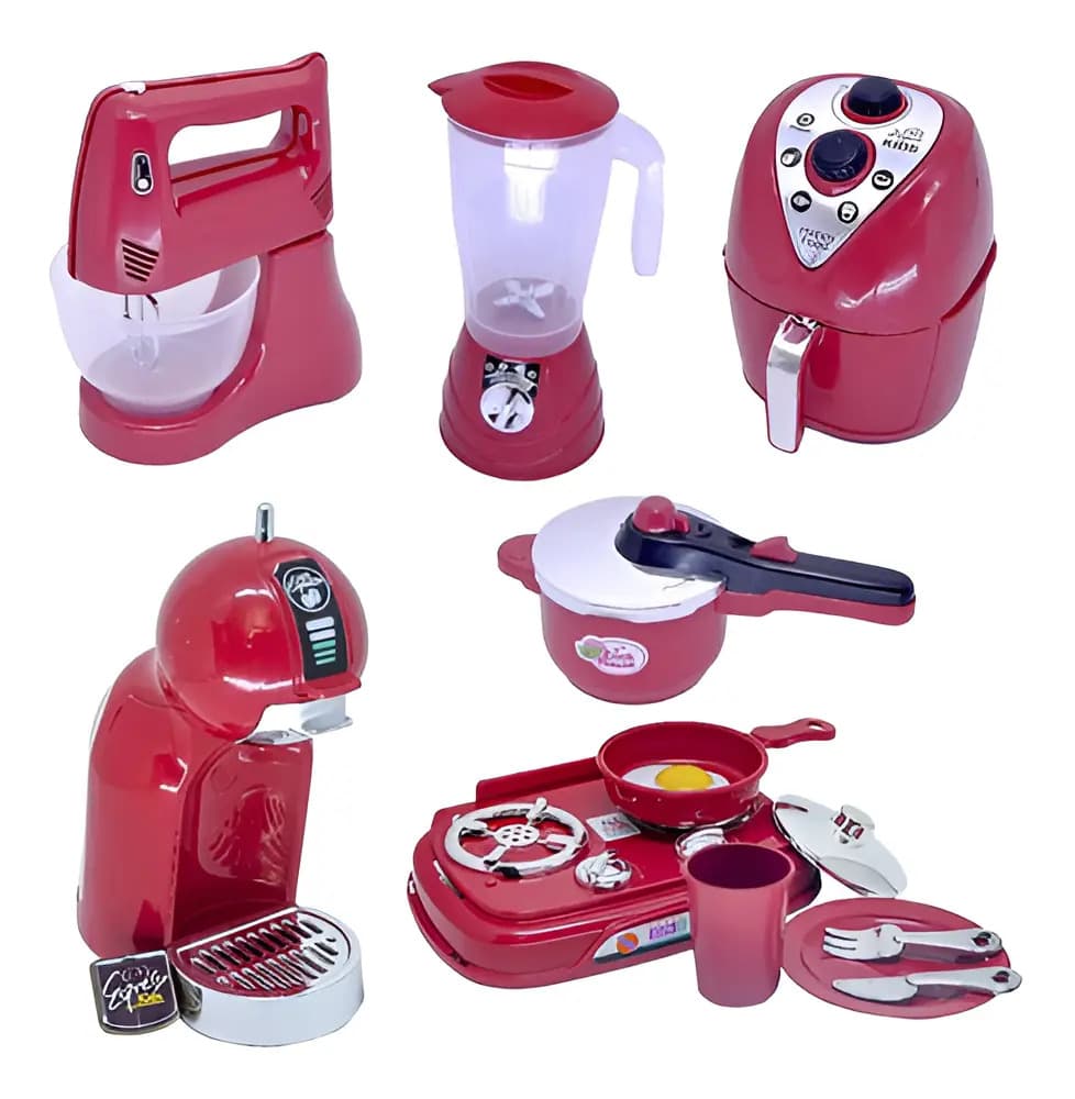 Kit Cozinha Infantil Chef Air Fryer Panela Batedeira 12pç